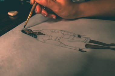 Vinnytsia, Ukrayna - Circa 2018: Çizim moda illüstrasyon.