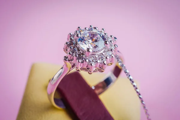 Beautiful ring with stones — Stock Photo, Image