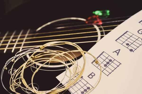 Background Su una chitarra a tema — Foto Stock