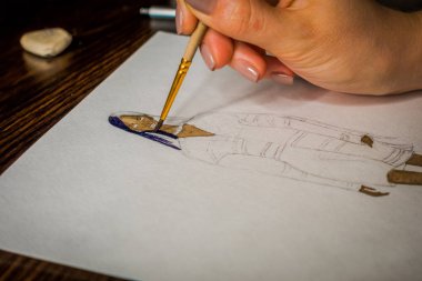 Vinnytsia, Ukrayna - Circa 2018: Çizim moda illüstrasyon.