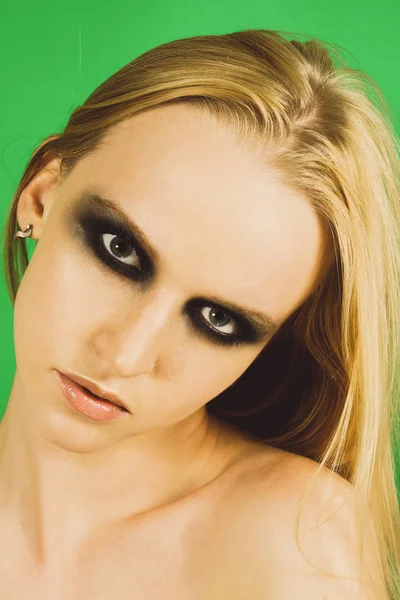 Makijaż z zielonych cieni — Zdjęcie stockowe