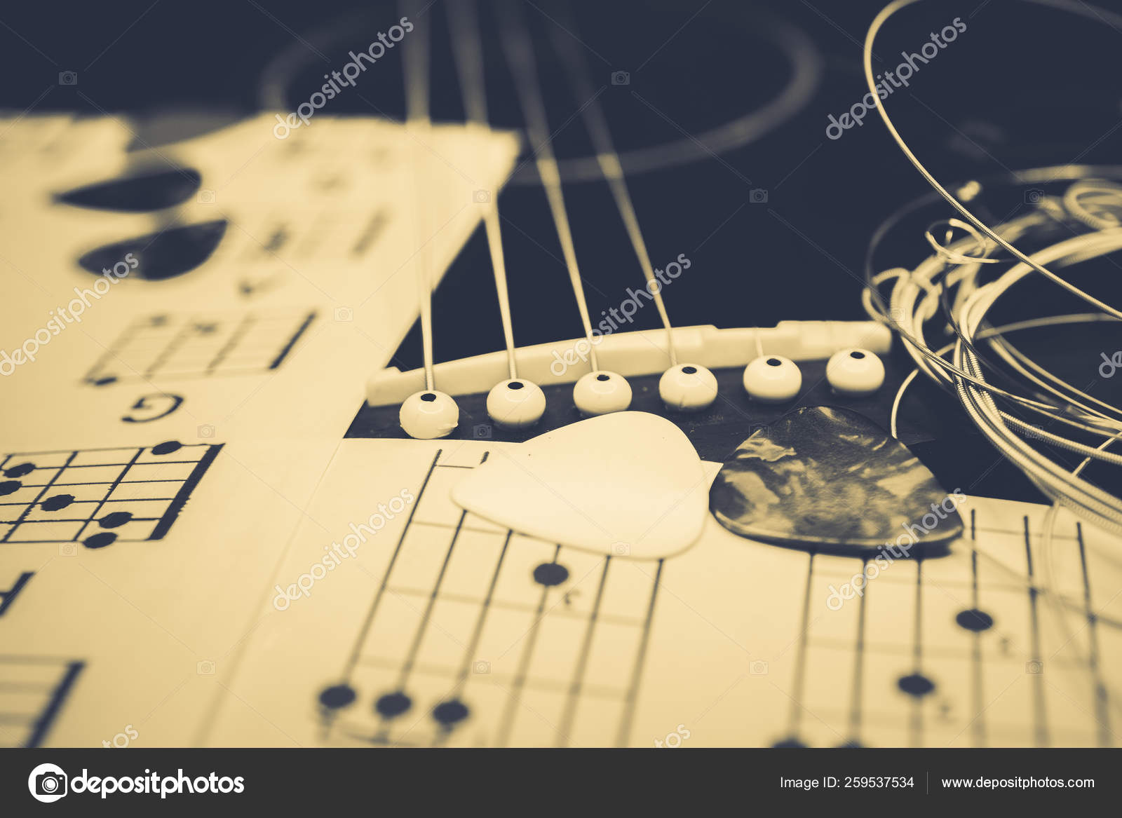 Guitar and chords background Stock Photo by ©aallm 259537534