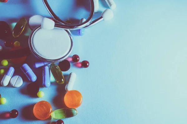 Lék Pozadí Pilulkami — Stock fotografie