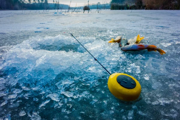 Ice Fishing Lake — Stock Photo, Image