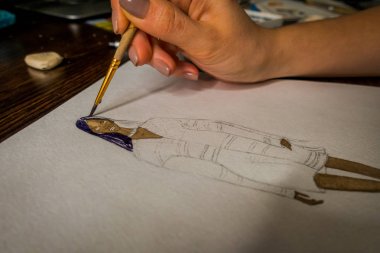 Çizim Moda İllüstrasyon detayları