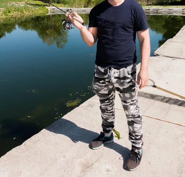 Pesca Nella Zona Delle Trote Dettagli — Foto Stock