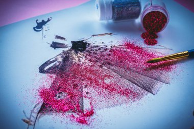 Vinnitsa, Ukrayna - 18 Ocak 2017: moda illüstrasyonları