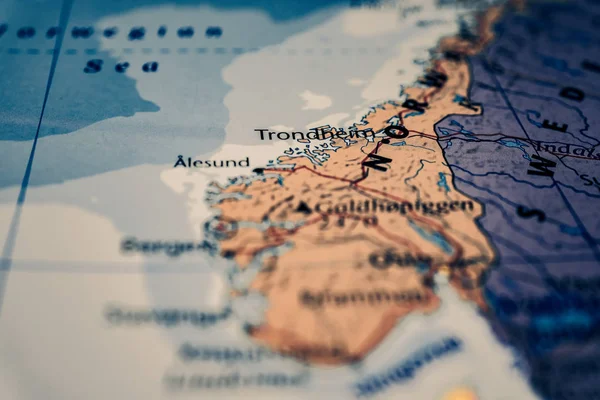 Норвегія на карті Європи — стокове фото