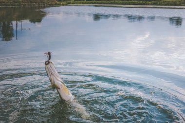Gölde balık tutmak.