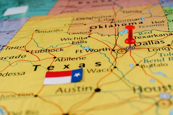 지도에 있는 텍사스 주 — 스톡 사진