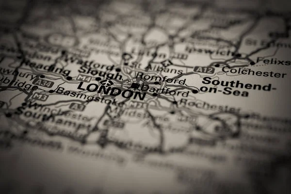 Лондон на карте — стоковое фото