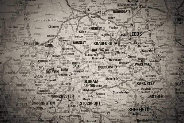 Карта Англии Великобритания — стоковое фото
