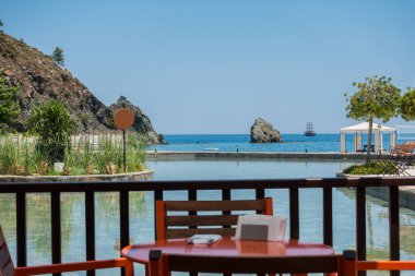 Summer area in resort restaurant