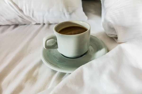 Morning Coffee Bed — Stock Photo, Image