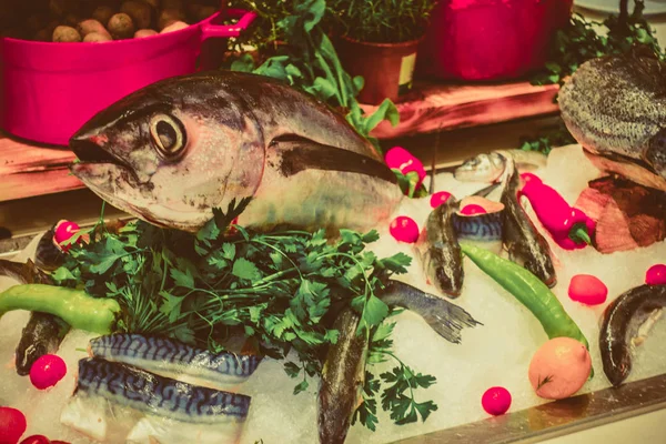 Vis Weergeven Het Restaurant — Stockfoto