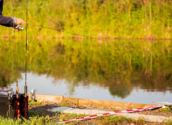 Pesca Truchas Río — Foto de Stock