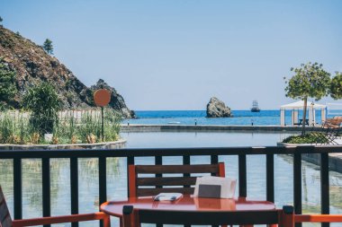 Summer area in resort restaurant