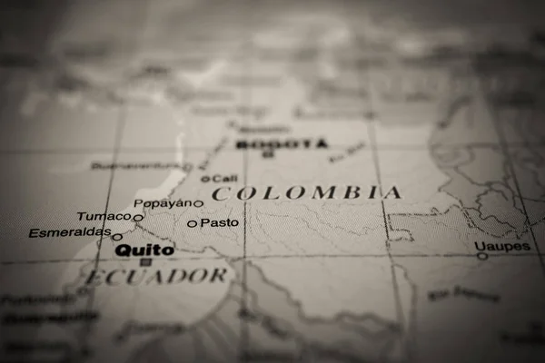 Colombia map background close up