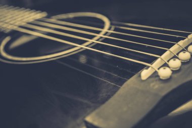 Akustik gitar yakın görünüm