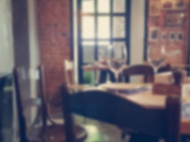 İç kafe. Arka plan bulanık