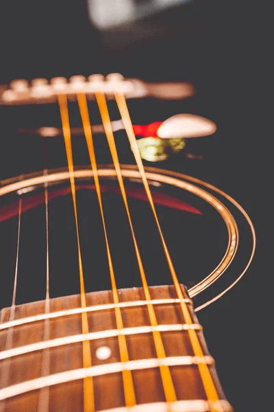 Guitarra Acústica Vista Cerca — Foto de Stock