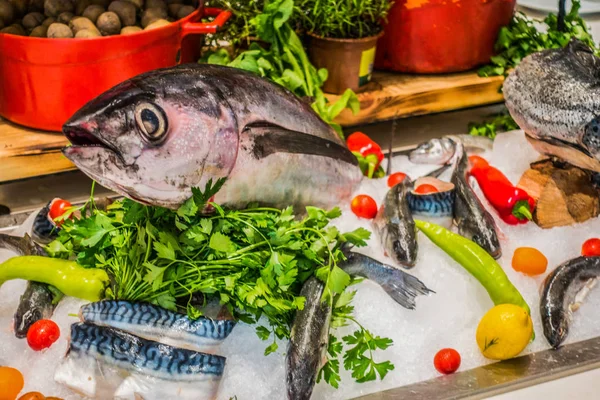 Vis Weergeven Het Restaurant — Stockfoto