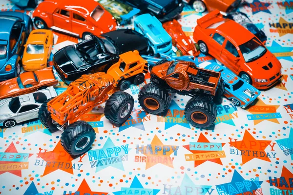 Toy cars birthday gift — Stock Photo, Image