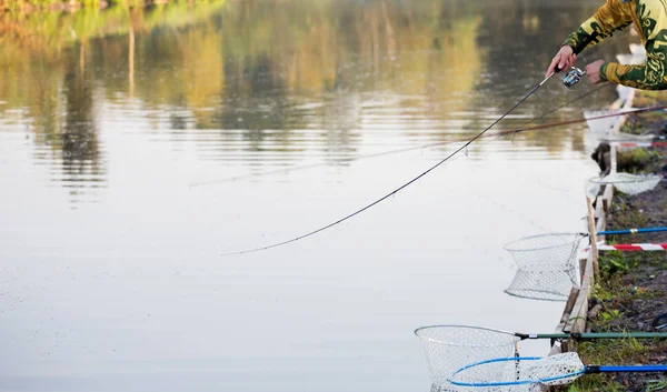 Pesca Truchas Río — Foto de Stock