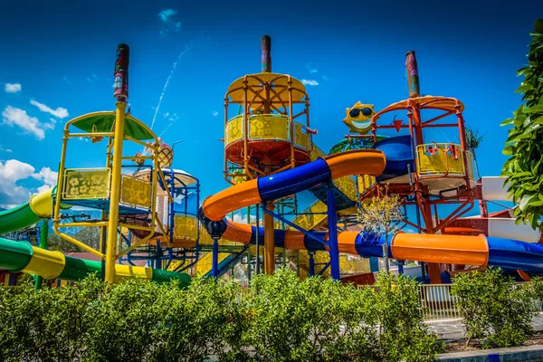 Children's water park. Children's water slides — Stock Photo, Image