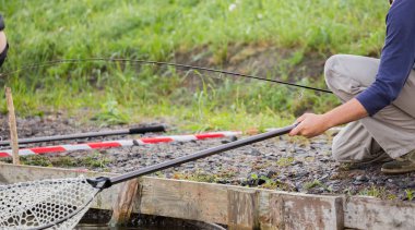 Alabalık balıkçılık Nehri üzerinde