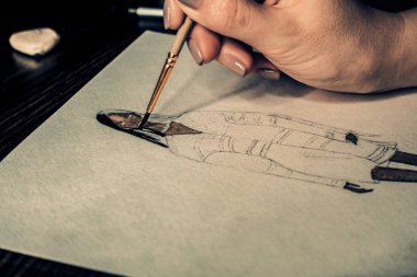 Vinnytsia, Ukrayna - Circa 2018: Çizim moda illüstrasyon.