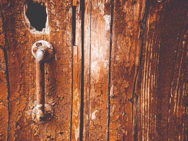closed old door details
