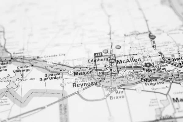 Mappa di McAllen Stati Uniti — Foto Stock