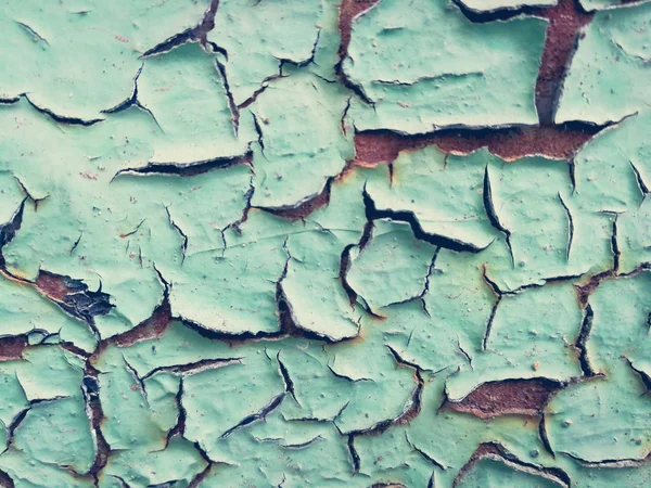 Cracked Green Paint Texture — Stock Photo, Image