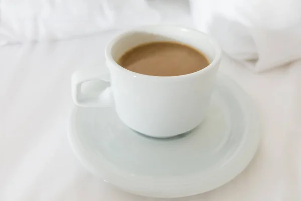 Morning Coffee Bed — Stock Photo, Image