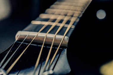 Akustik gitar yakın görünüm