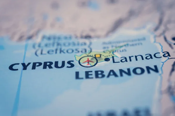 Cyprus on map background
