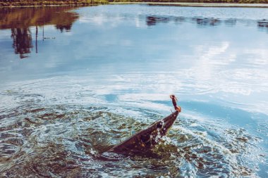 Gölde balık tutmak.
