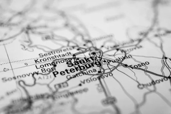 Sankt Peterburg Rusia mapa — Foto de Stock