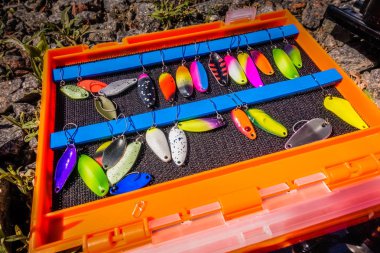 Balıkçı yakalamak gökkuşağı alabalığı Gölü