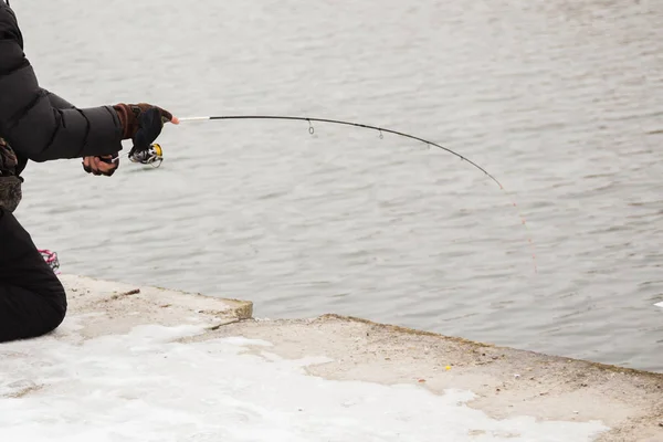 Pêche Truite Sur Rivière — Photo