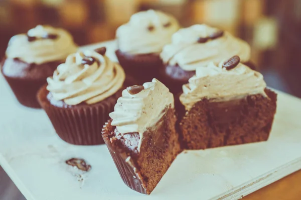 Muffins Redução Com Nata — Fotografia de Stock