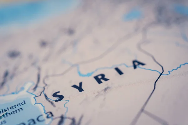 Syria on map background