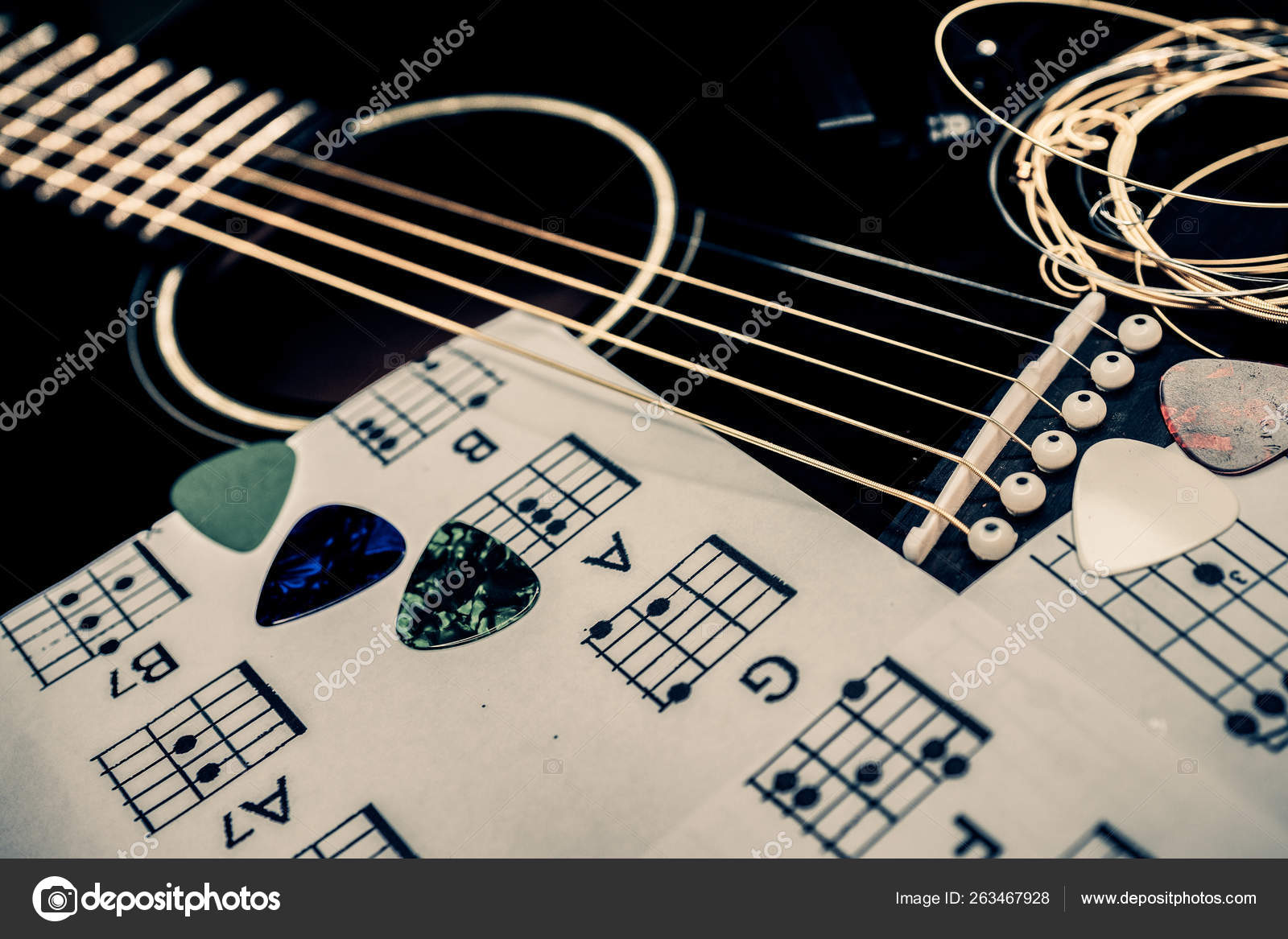 Guitar and chords background Stock Photo by ©aallm 263467928