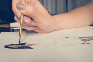 Vinnytsia, Ukrayna - Circa 2018: Çizim moda illüstrasyon.