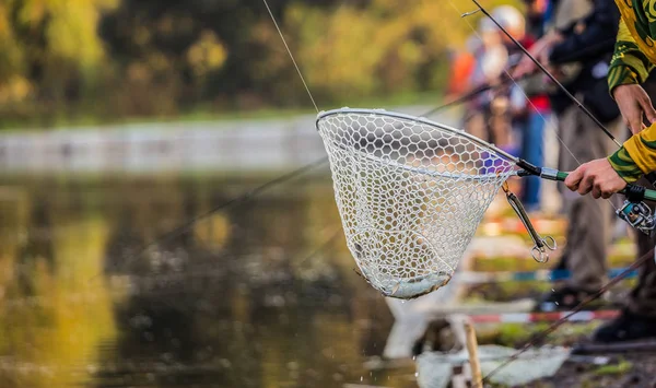 Alabalık Balıkçılık Nehri Üzerinde — Stok fotoğraf