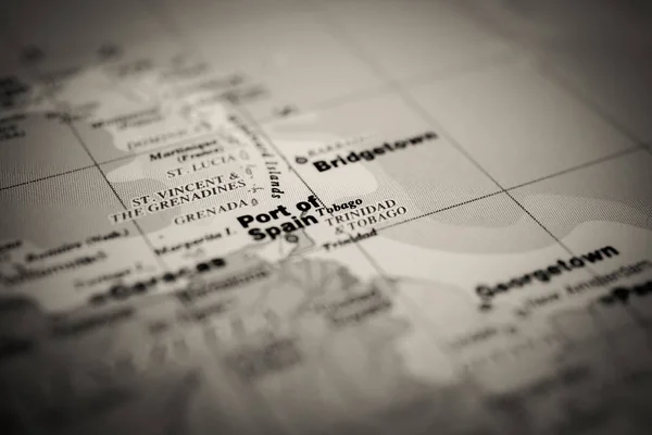 Trinidad y Tobago en el mapa —  Fotos de Stock