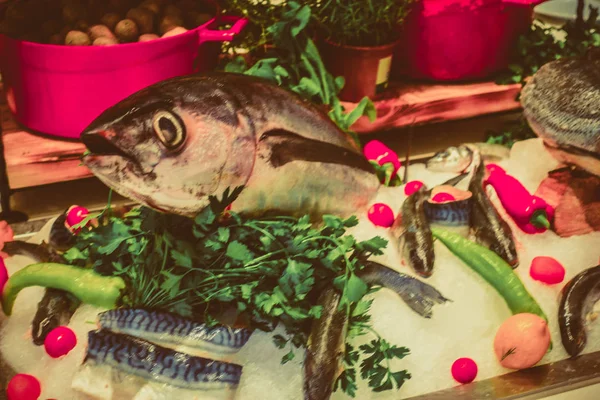 Vis Weergeven Het Restaurant — Stockfoto