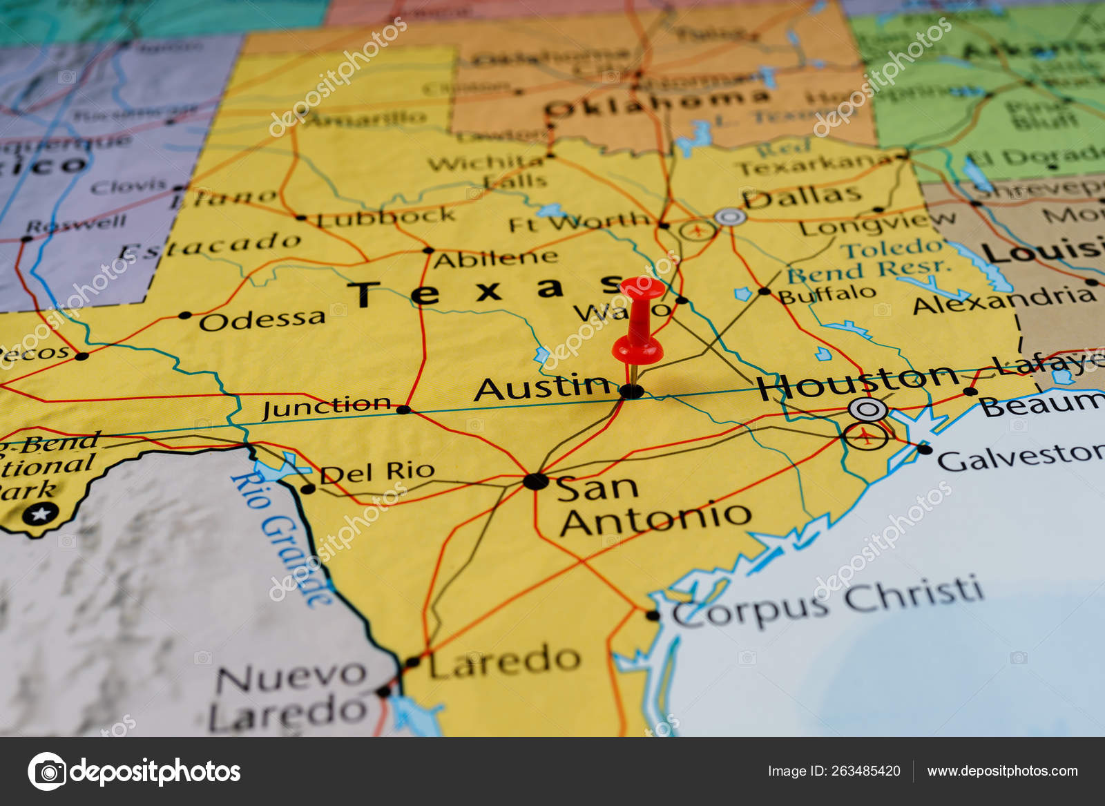 Texas State on the map Stock Editorial Photo © aallm 263485420