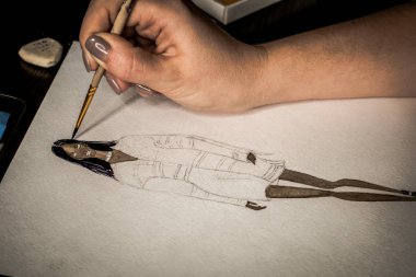 Vinnytsia, Ukrayna - Circa 2018: Çizim moda illüstrasyon.